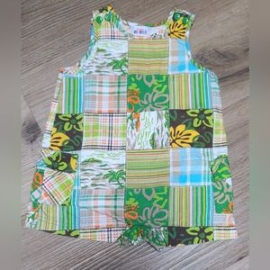 Baby Okie Dokie Plaid Patchwork Romper sz 3/6 mo BIN G